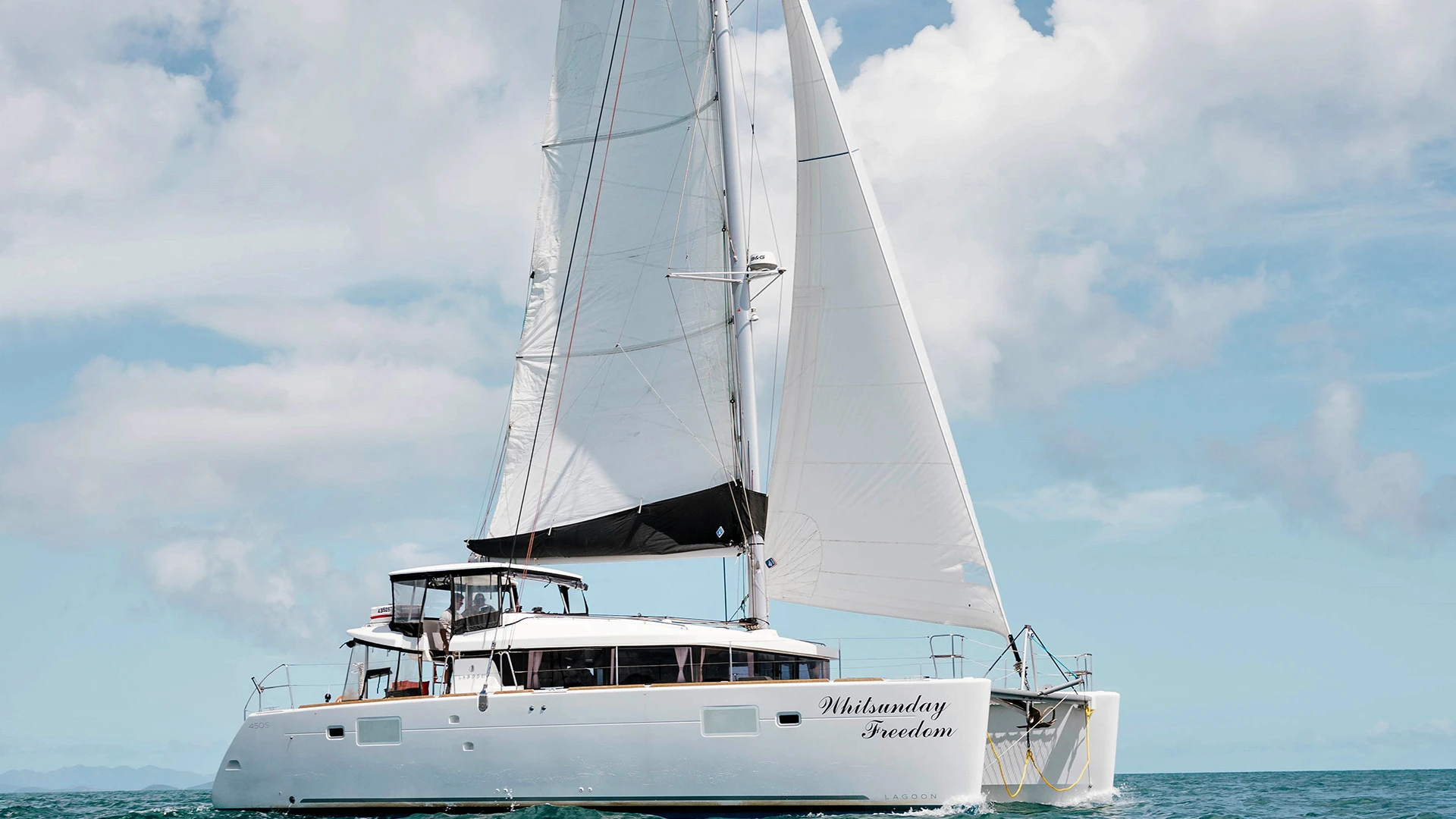 aerial view of Whitsunday Freedom yacht