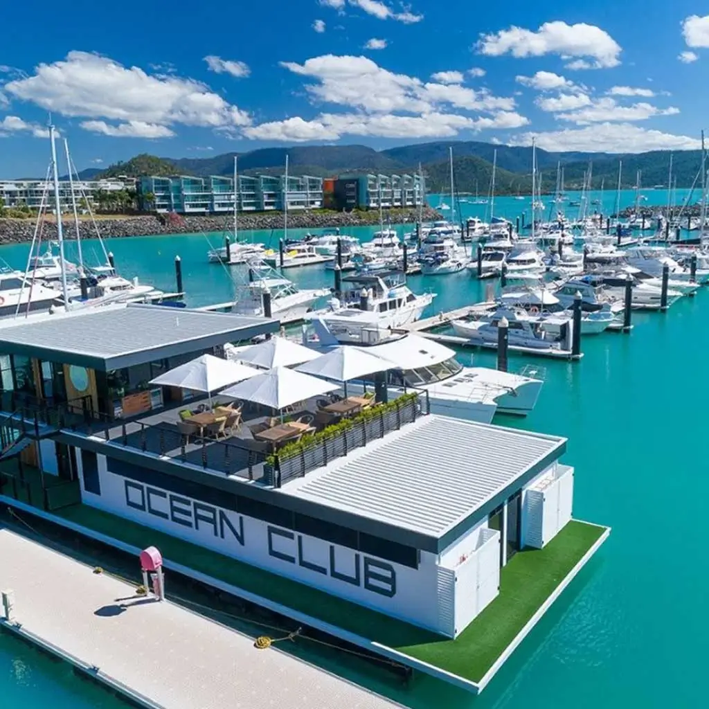 Ocean Club and Portland Roads office from the Coral Sea Marina